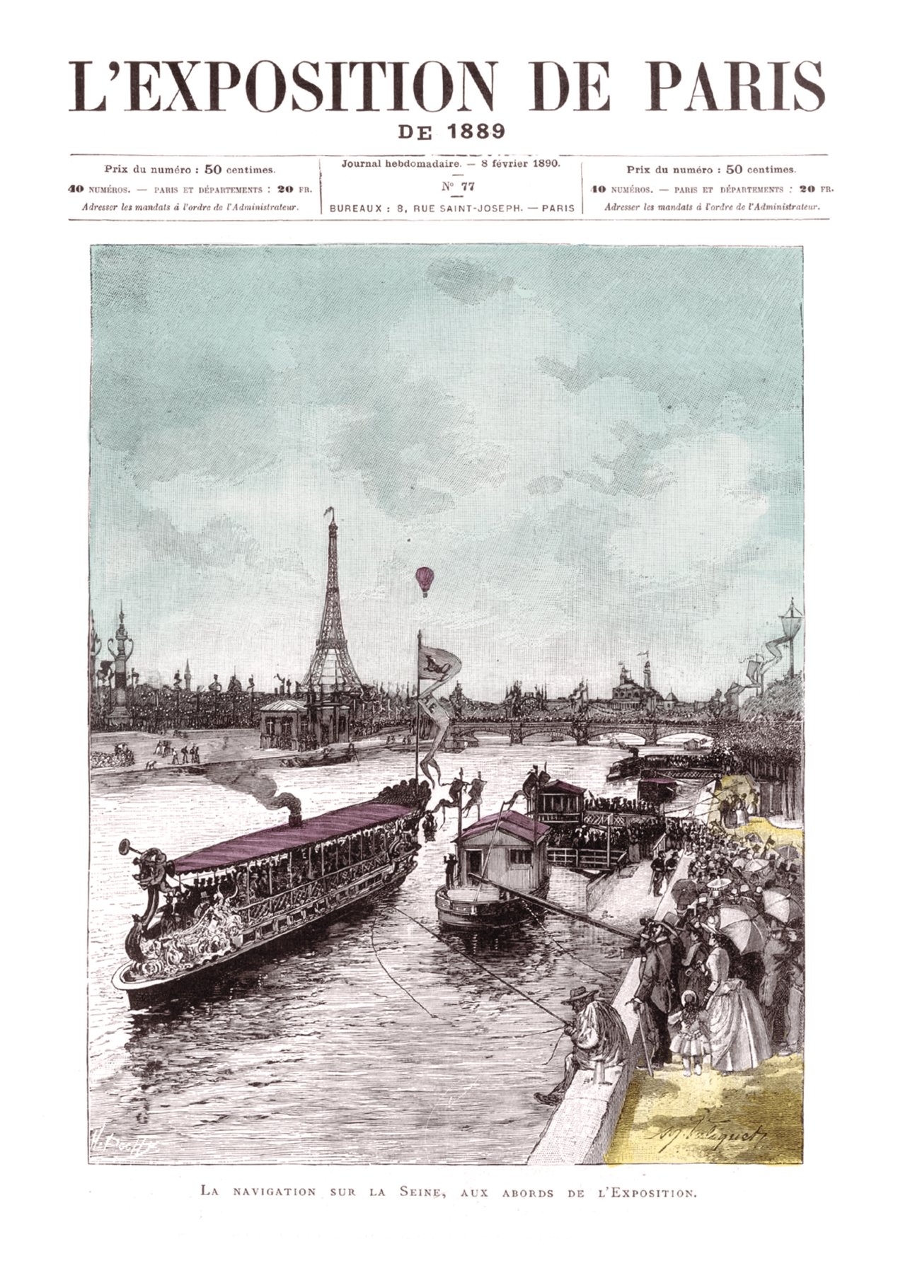L'Exposition de Paris de 1889 — la navigazione sulla Senna presso l'Esposizione